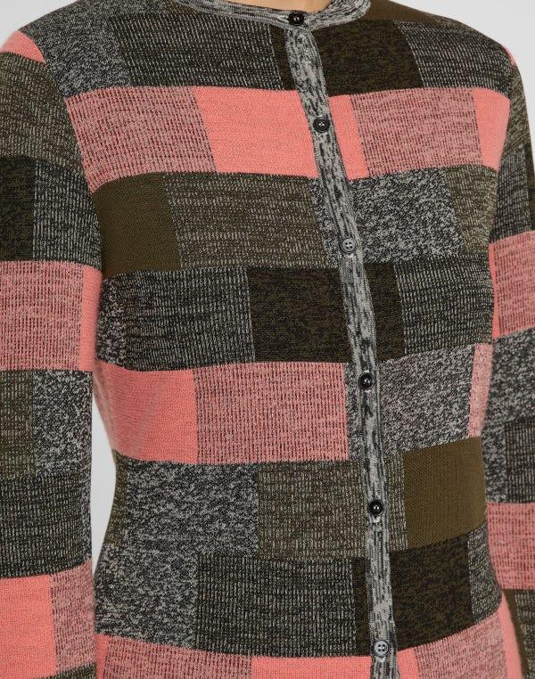 Lafayette148 Finespun Voile-Cashmere Jacquard Button Cardigan