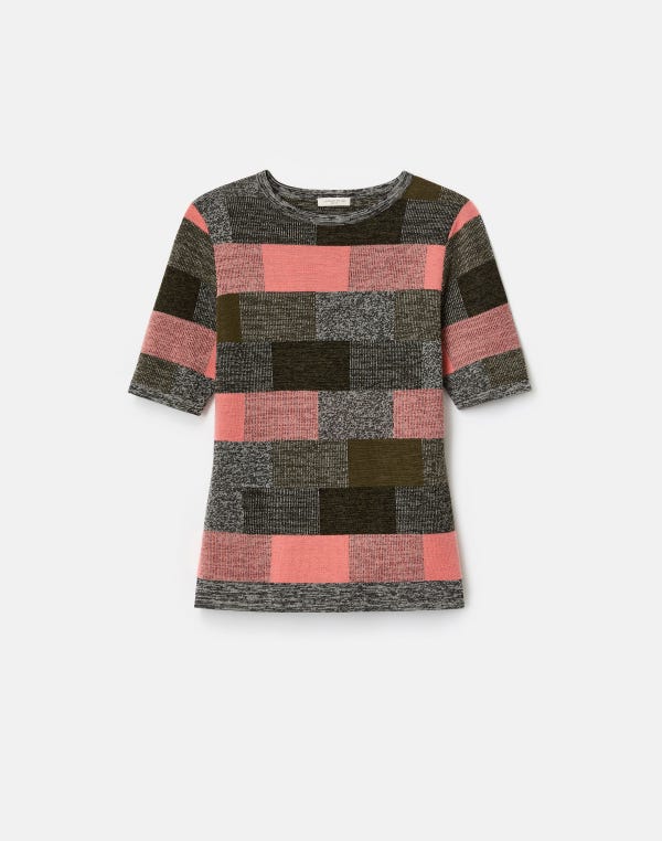 lafayette148 Finespun Voile-Cashmere Jacquard Crewneck Sweater