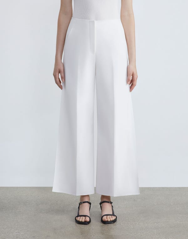 Lafayette148 Finesse Crepe Franklin Wide Leg Ankle Pant