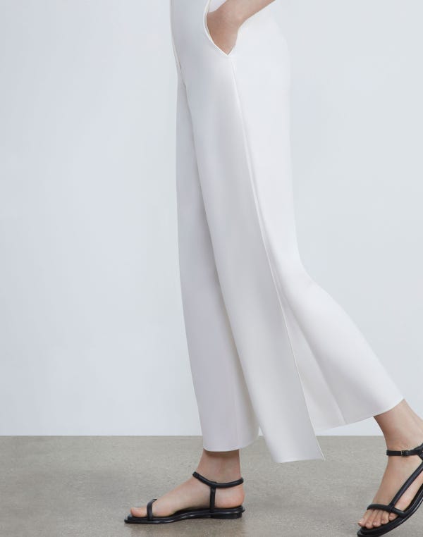 Lafayette148 Finesse Crepe Franklin Wide Leg Ankle Pant