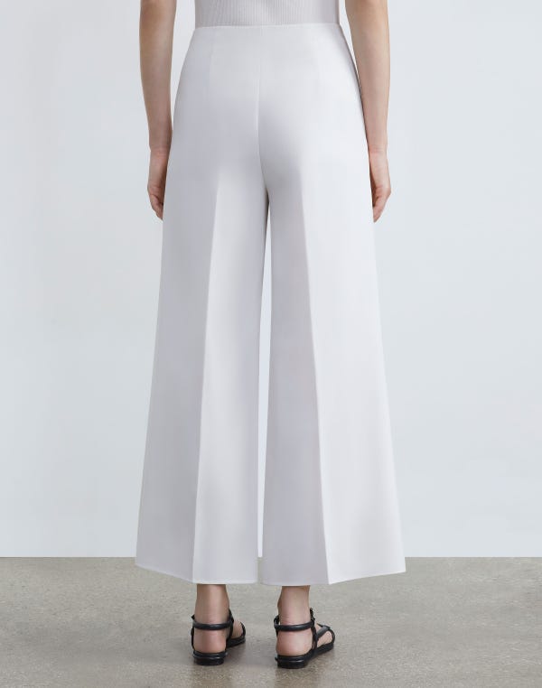 Lafayette148 Finesse Crepe Franklin Wide Leg Ankle Pant