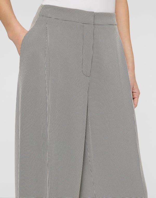 Lafayette148 Fluid Houndstooth Jacquard Cooper Pleated Barrel Leg Ankle Pant