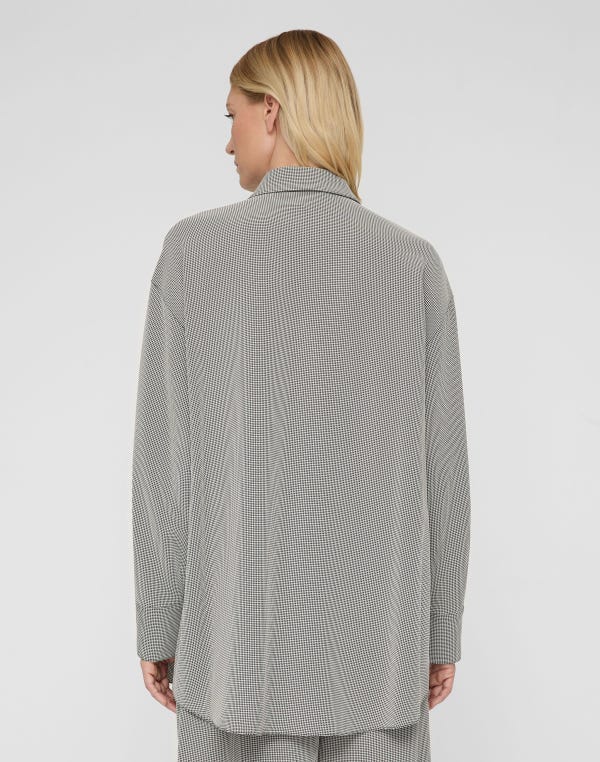Lafayette148 Fluid Houndstooth Jacquard Oversized Shirt