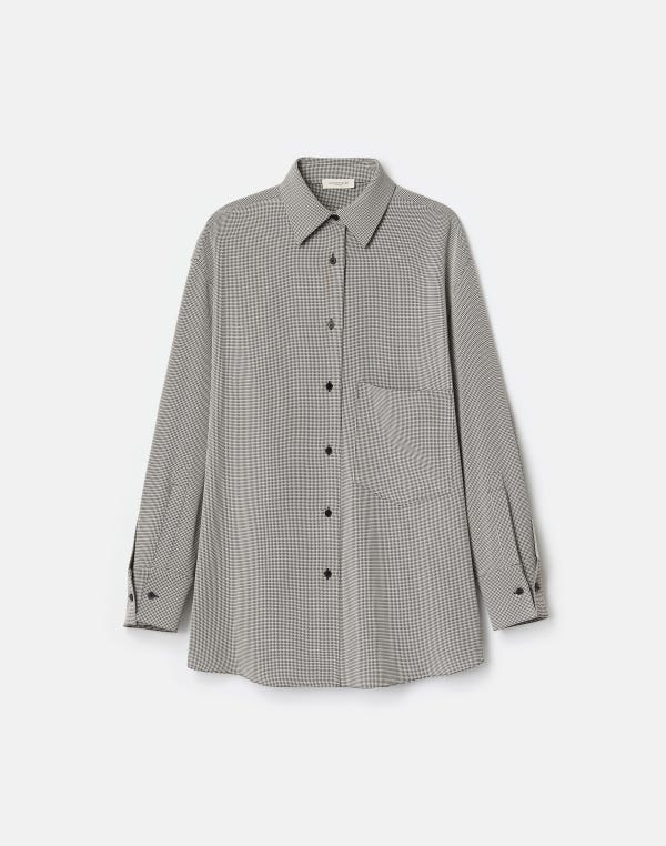 lafayette148 Fluid Houndstooth Jacquard Oversized Shirt