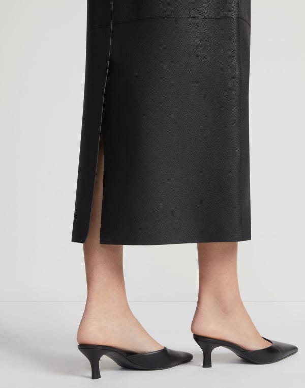 Lafayette148 Full Grain Lambskin Leather Pencil Skirt