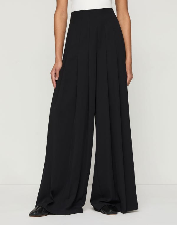 Lafayette148 Georgette Leland Pleated Wide Leg Pant