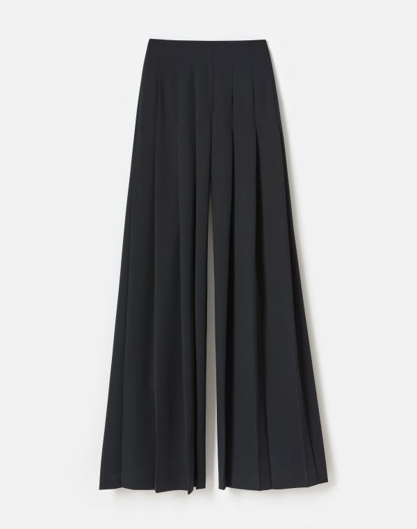 lafayette148 Georgette Leland Pleated Wide Leg Pant