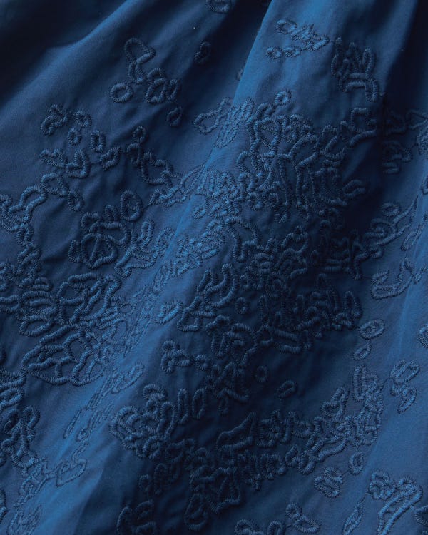 Lafayette148 Hand Cutout Organic Cotton Poplin Midi Skirt