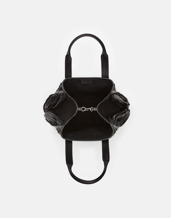 Lafayette148 Handwoven Fringe Leather & Suede L Tote—Small