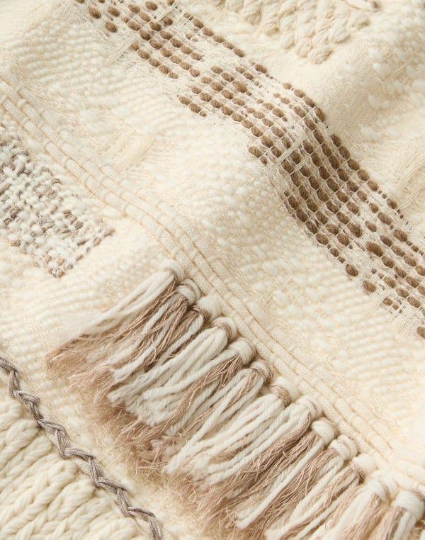 Lafayette148 Interlace Jacquard & Handwoven Fringe Coat