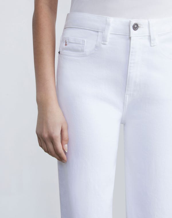 Lafayette148 L148 Denim Wyckoff Wide-Leg Cropped Jean