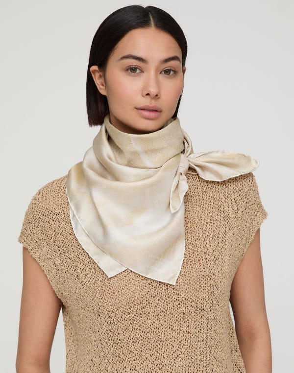 Lafayette148 Lafayette 148 X Yoona Hur Mountainside Print Silk Twill Scarf