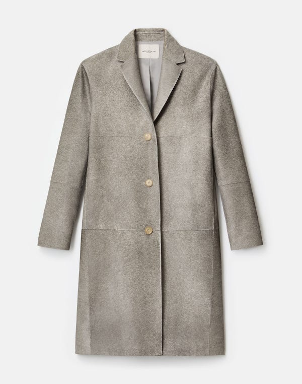 lafayette148 Calf Hair Three Button Coat