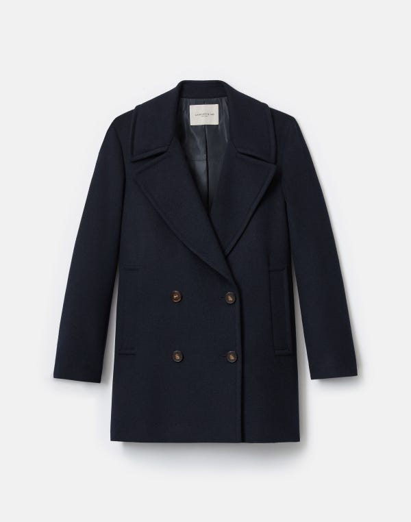 lafayette148 Camel Hair Double Breasted Peacoat