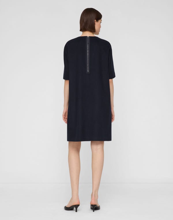 Lafayette148 Camel Hair Patch Pocket Shift Dress