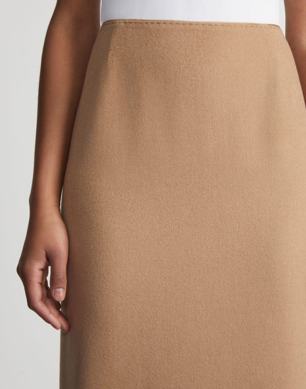 Lafayette148 Camel Hair Slim Pencil Skirt