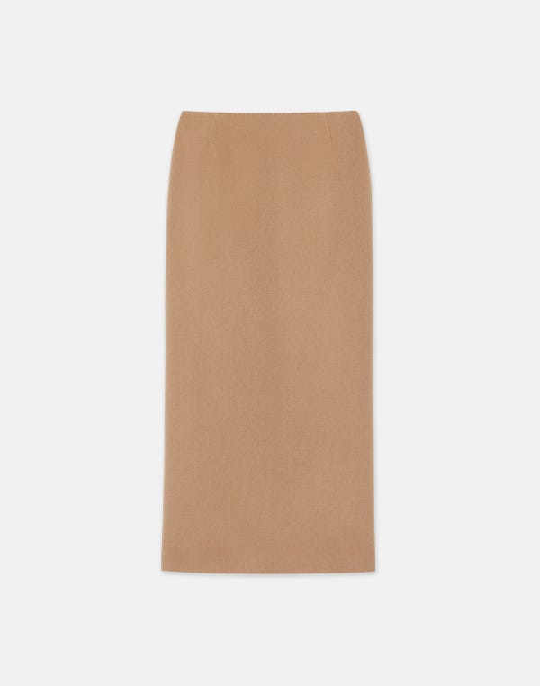 lafayette148 Camel Hair Slim Pencil Skirt