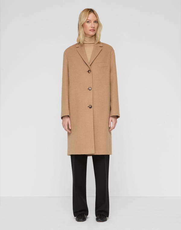 Lafayette148 Camel Hair Three Button Coat