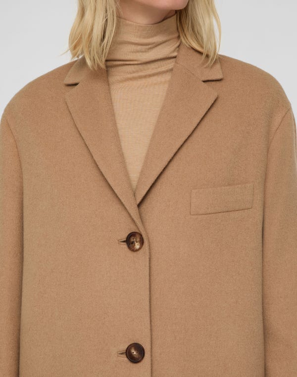 Lafayette148 Camel Hair Three Button Coat