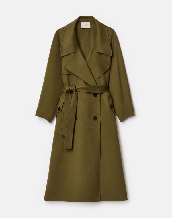 lafayette148 Cashmere Belted Oversized Trench Coat