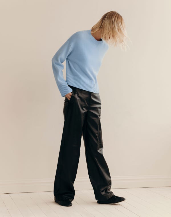 Lafayette148 Cashmere Crewneck Cropped Sweater