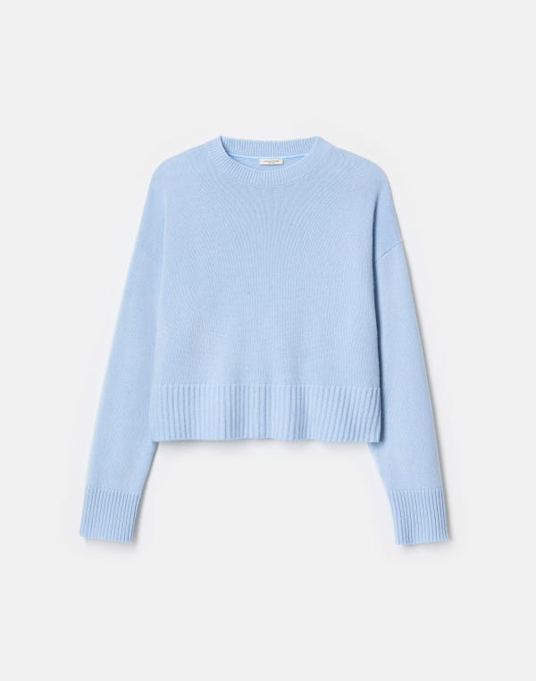 lafayette148 Cashmere Crewneck Cropped Sweater