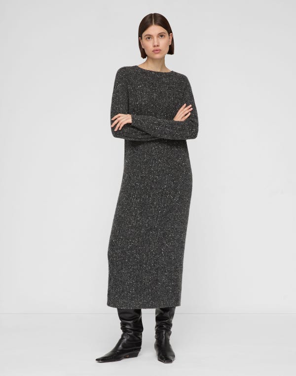 Lafayette148 Cashmere Donegal Cable Sweater Dress