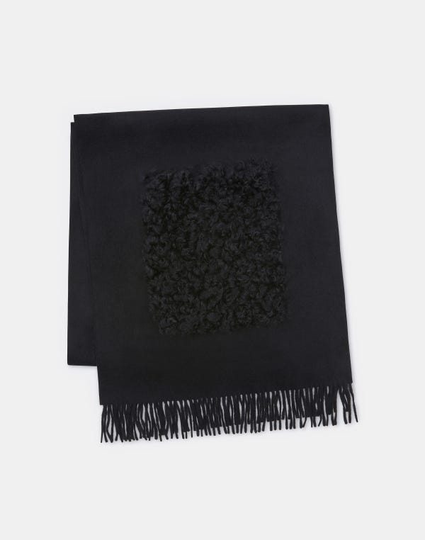 lafayette148 Cashmere Shearling Pocket Shawl