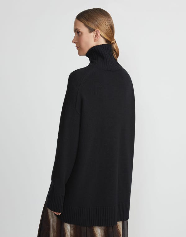 Lafayette148 Cashmere Stand Collar Cocoon Sweater