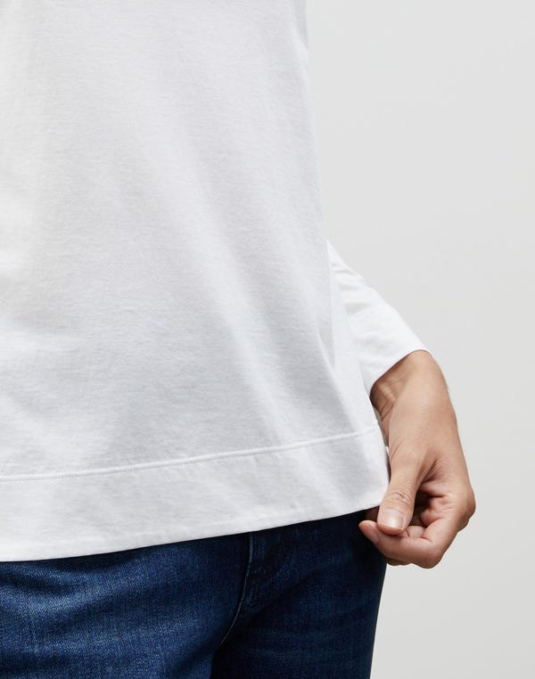 Lafayette148 Cotton Jersey Modern Long Sleeve Tee