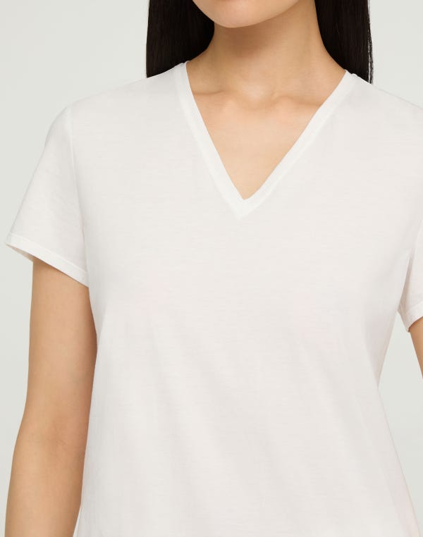 Lafayette148 Cotton Jersey V-Neck T-Shirt