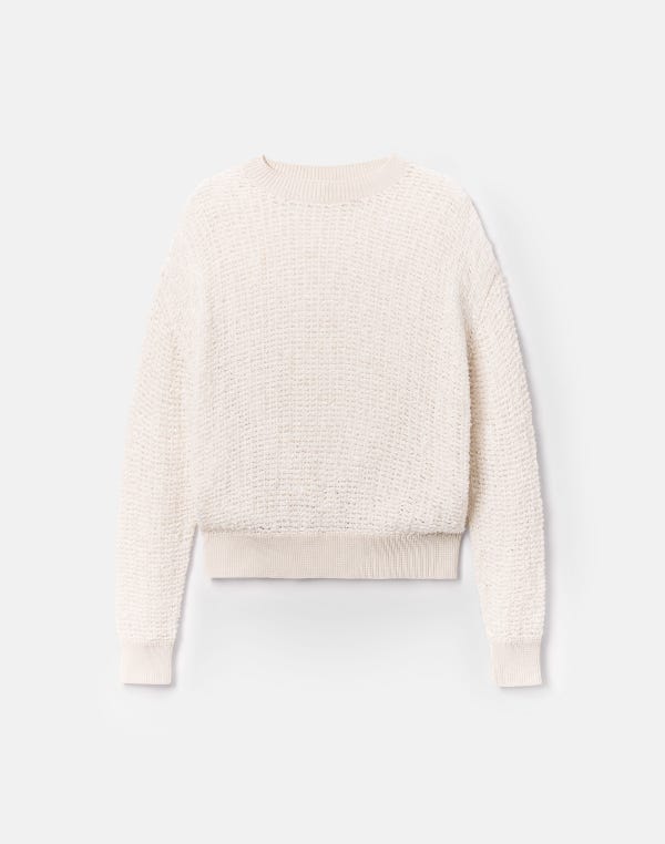 lafayette148 Cotton-Linen Open Knit Sweater