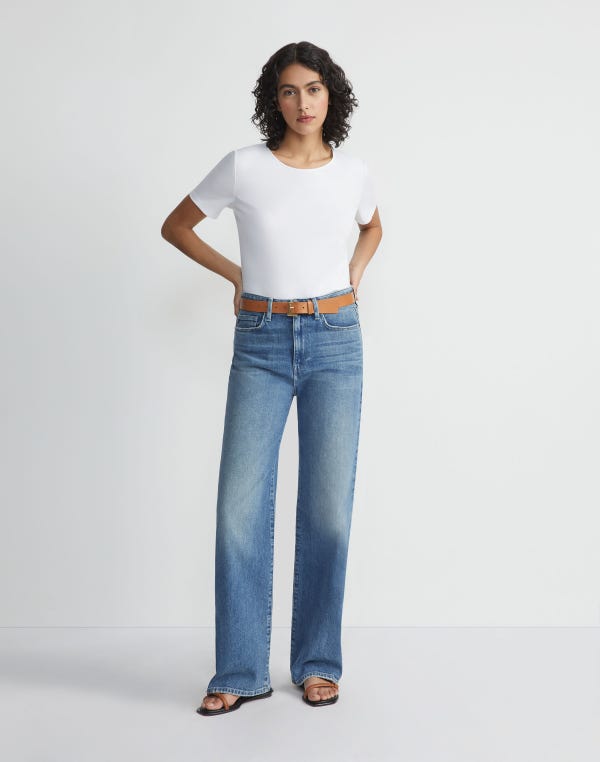 Lafayette148 Cotton Rib Crewneck T-Shirt