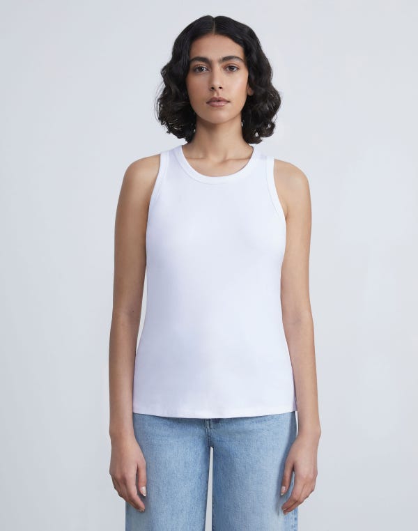 Lafayette148 Cotton Rib Racerback Tank