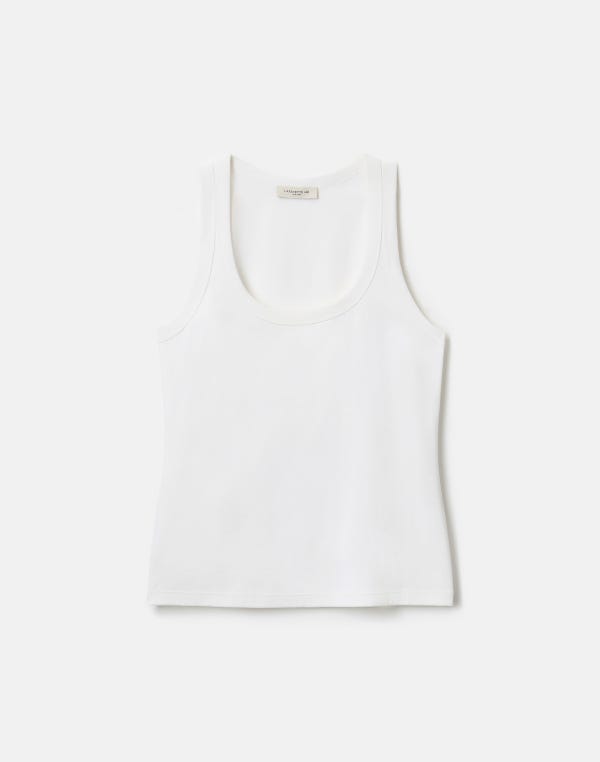 lafayette148 Cotton Rib Scoop Neck Tank
