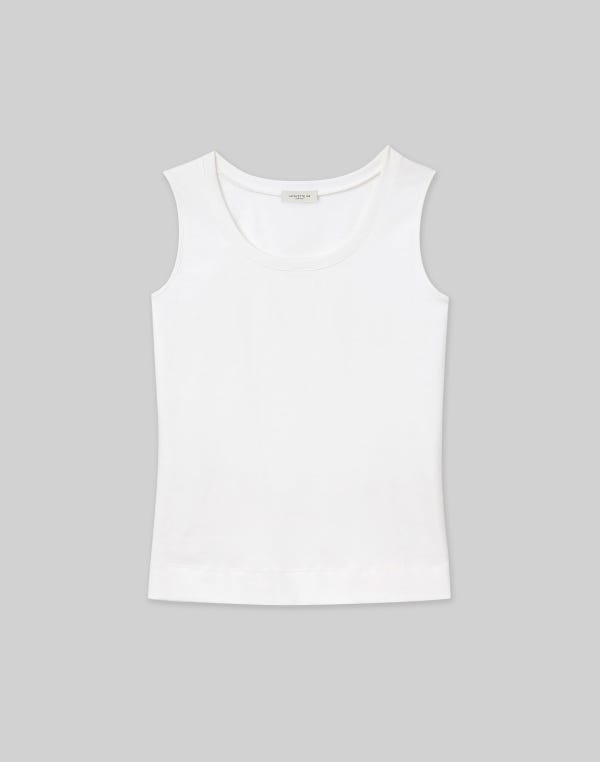 lafayette148 Cotton Rib Scoop Neck Tank
