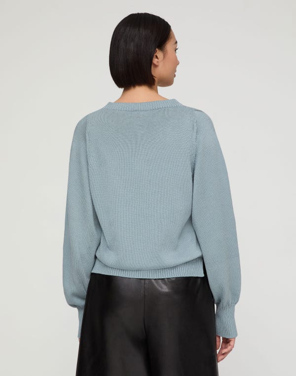 Lafayette148 Cotton-Silk V-Neck Sweater