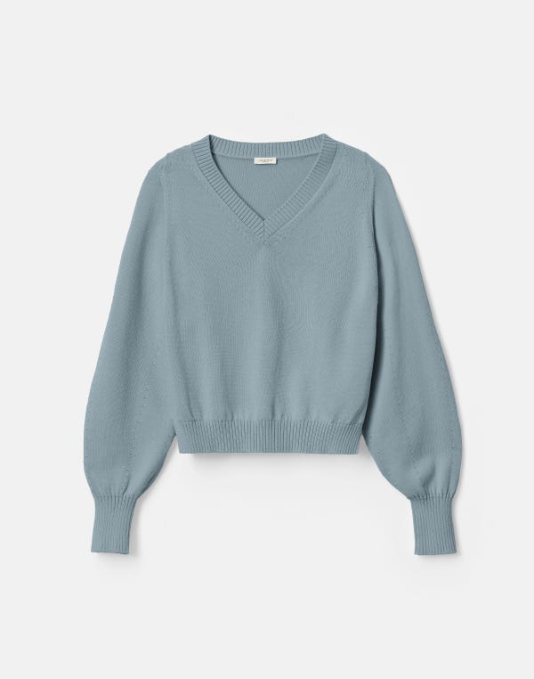 lafayette148 Cotton-Silk V-Neck Sweater