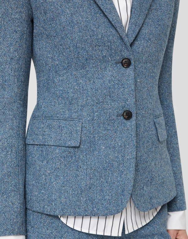 lafayette148 Donegal Tweed Button Fitted Blazer