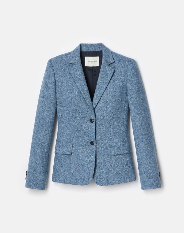 lafayette148 Donegal Tweed Button Fitted Blazer