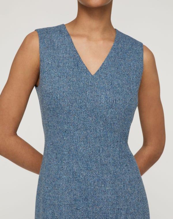 Lafayette148 Donegal Tweed Sleeveless Sheath Dress