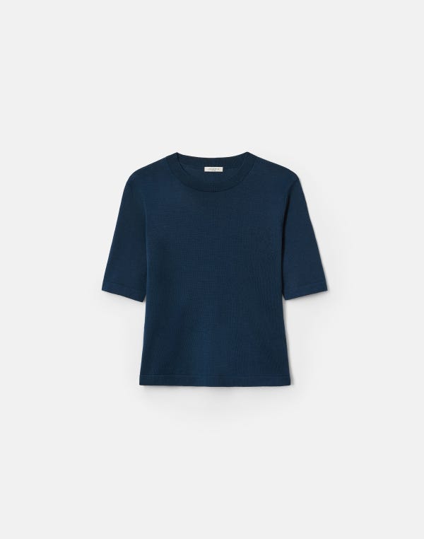 lafayette148 Fine Cotton-Silk Knit T-Shirt