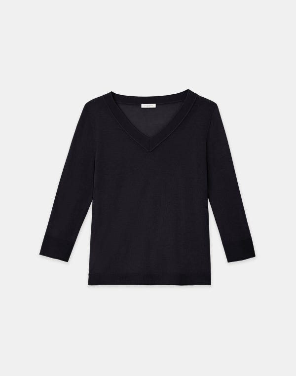 lafayette148 Fine Gauge Cashmere V-Neck Sweater