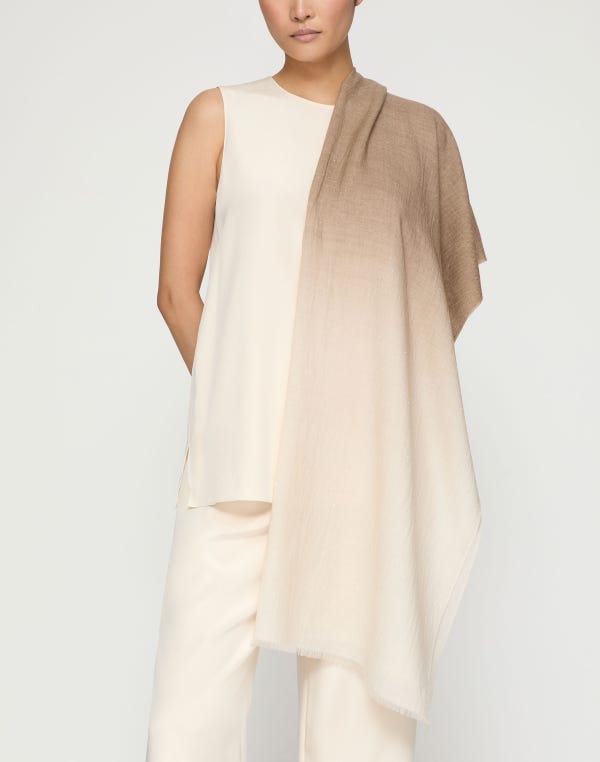 Lafayette148 Hand Dip Dyed Sequin Wool Shawl