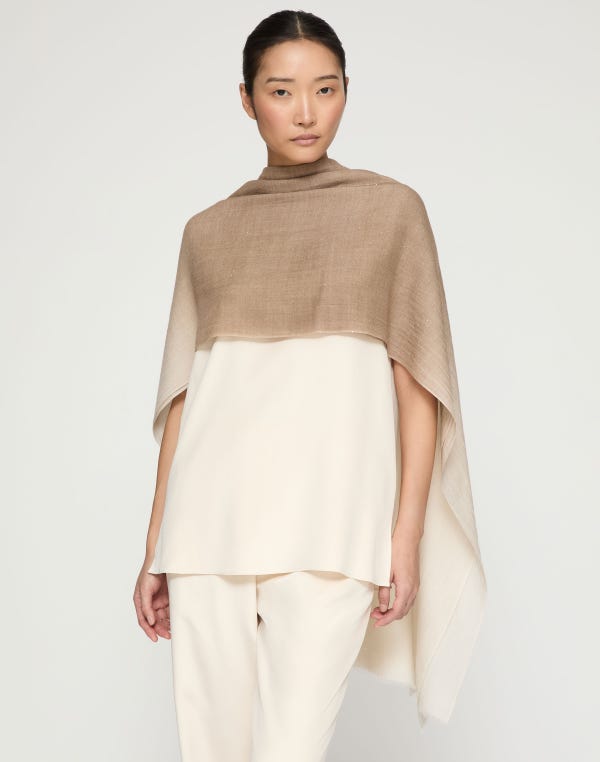 Lafayette148 Hand Dip Dyed Sequin Wool Shawl