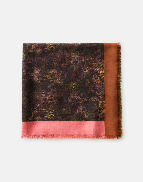 Lafayette148 Impression Print Cashmere-Silk Scarf