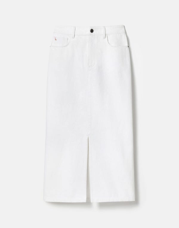 lafayette148 L148 Denim Slit Midi Skirt