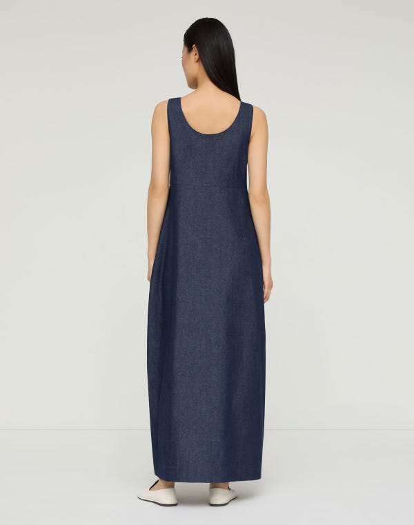 Lafayette148 Lightweight Denim Cocoon Maxi Dress