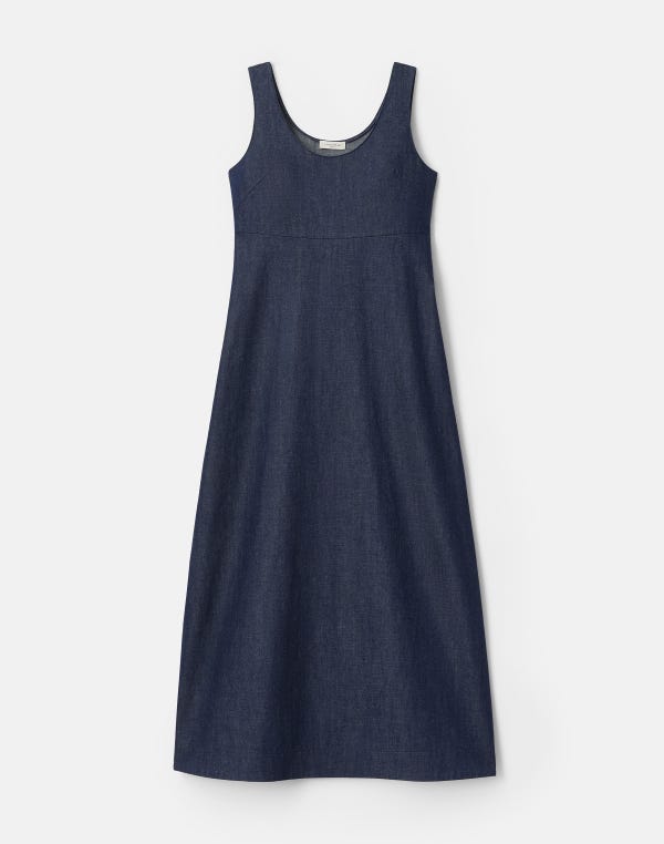 lafayette148 Lightweight Denim Cocoon Maxi Dress
