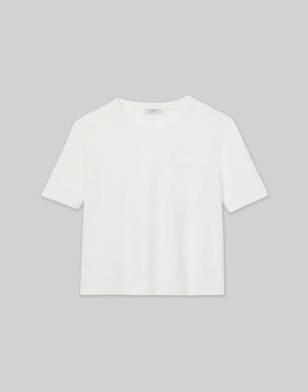 lafayette148 Linen-Cotton Jersey Pocket T-Shirt